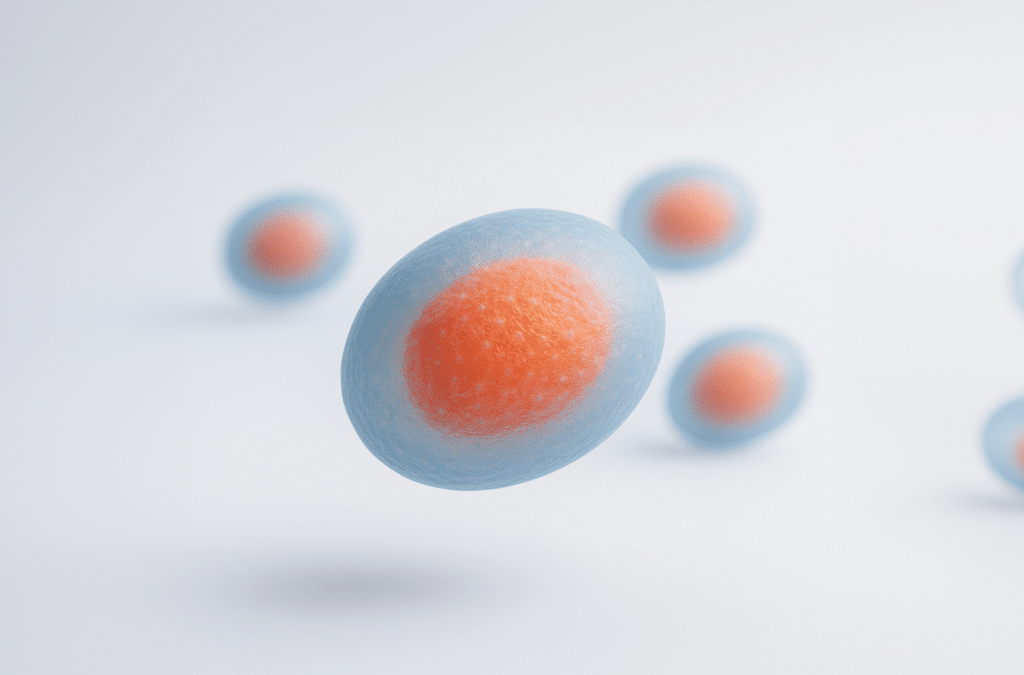 High-resolution digital rendering of a Cultured Mesenchymal Stem Cell (CMC)