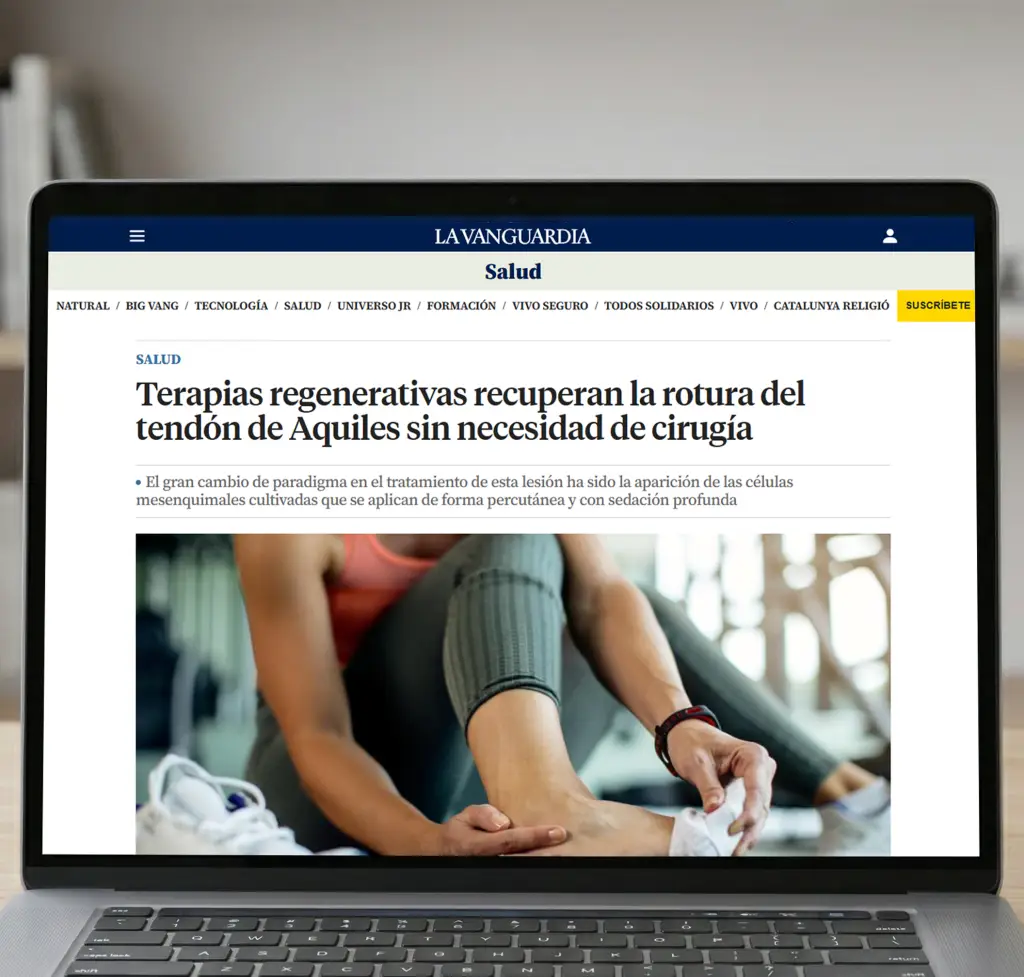 La Vanguardia: terapias regenerativas recuperan la rotura del tendón de Aquiles sin necesidad de cirugía 1 regeneración del tendón de Aquiles sin necesidad de cirugía